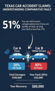 Texas Car Accident Claims - Comparative Fault Infographic