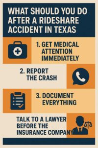 What to do after a rideshare accident in Texas infographic
