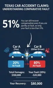 Texas Car Accident Claims - Comparative Fault Infographic